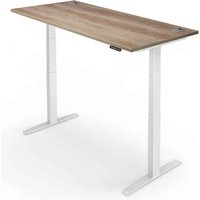 Yo-Yo Pro 2 Plus Height Adjustable Desk White Frame 160 x 80cm, Oak Effect