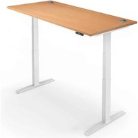 Yo-Yo Pro 2 Plus Height Adjustable Desk White Frame 160 x 80cm, Beech