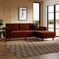 Zoe Casual Sit Velvet Corner Chaise Sofa