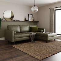Zoe Distressed Faux Leather Corner Chaise