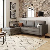 Zoe Distressed Faux Leather Corner Chaise