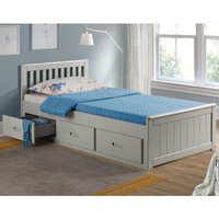 Mission - Single - Storage Bed - Grey - Wood - 3ft - Happy Beds