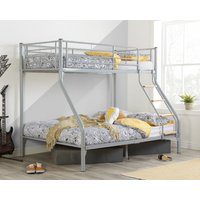 Nexus - Triple Sleeper- Kids Bunk Bed Frame - Silver Metal Finish - Single & 4ft - Happy Beds