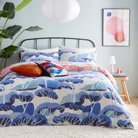 furn. D'Azure Abstract Duvet Cover Set - Pink/Blue Polycotton - Size King