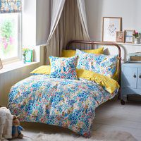 Peter Rabbit TM Florelli Floral Reversible Duvet Cover Set - Multicolour Cotton - Size Single