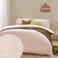 Yard Heaton Stripe 100% Cotton Duvet Cover Set - Light Pink - Size Single