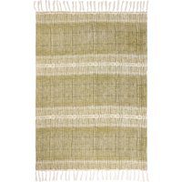 Yard Sono Ink Abstract Throw - Olive Polycotton - Size 130 cm x 180 cm