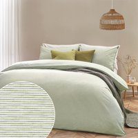 Yard Heaton Stripe 100% Cotton Duvet Cover Set - Khaki - Size Single