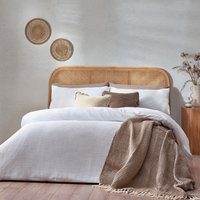 Yard Chunky Waffle 100% Cotton Duvet Cover Set - White - Size Single