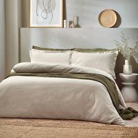 Yard Waffle Textured Duvet Cover Set - Beige Cotton - Size Single