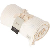 Yard Lark Crinkle Cotton Fringed Throw - White - One Size