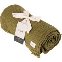 Yard Lark Crinkle Cotton Fringed Throw - Khaki - One Size