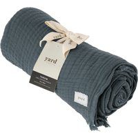 Yard Lark Crinkle Cotton Fringed Throw - Blue - One Size