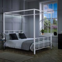 X Rocker Fern 4 Poster Bed with LED Lights