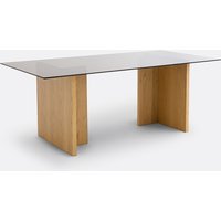 Archita Smoked Glass & Oak Dining Table (Seats 6-8)
