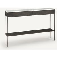 Fébée White Marble & Metal Console Table