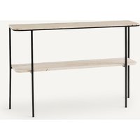 Honorianne Travertine & Metal Console Table