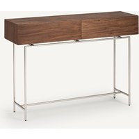 Oreko 2-Drawer Walnut Console Table