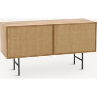 Pletenice Oak Veneer & Rattan Buffet Sideboard