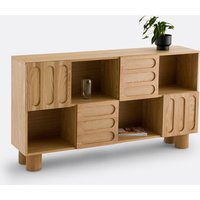 Cannelo, Low Oak Veneered Bookcase L165cm