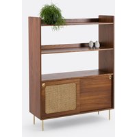 Redpop, Veneered Walnut and Cane Shelf